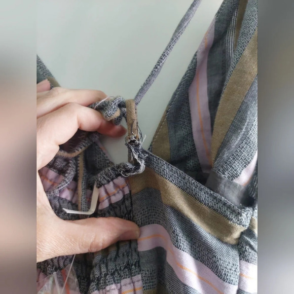 Free People Party Time Mini striped strappy summer dress New!! Flawed - Picture 8 of 9